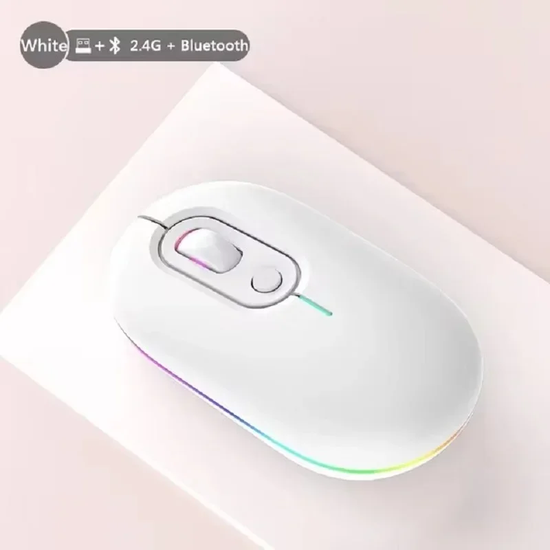 

Mouse for Laptop PC Bluetooth Mice 2.4G Wireless Mouse RGB Rechargeable Wireless Computer Mause LED Backlit Ergonomic Gaming