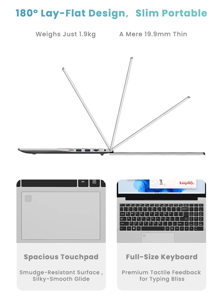 SZBOX15.6 Inch Notebook N125 MINI PC Intel Core Ultra 125H DDR5 4800MHz 16GB RAM 1TB NVMe RJ45 Windows10/11 WIFI6 BT5.1 Laptop