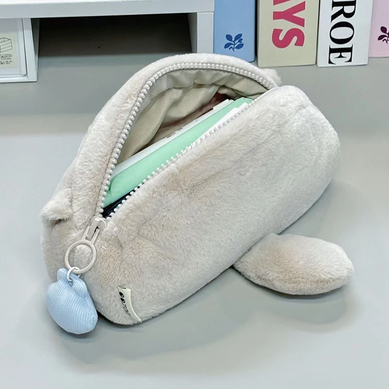 Kawaii Little Otter Penguin Plush Pen Bag Large Capacity Pencil Case Stationery Storage Bag Stationery School Supplies