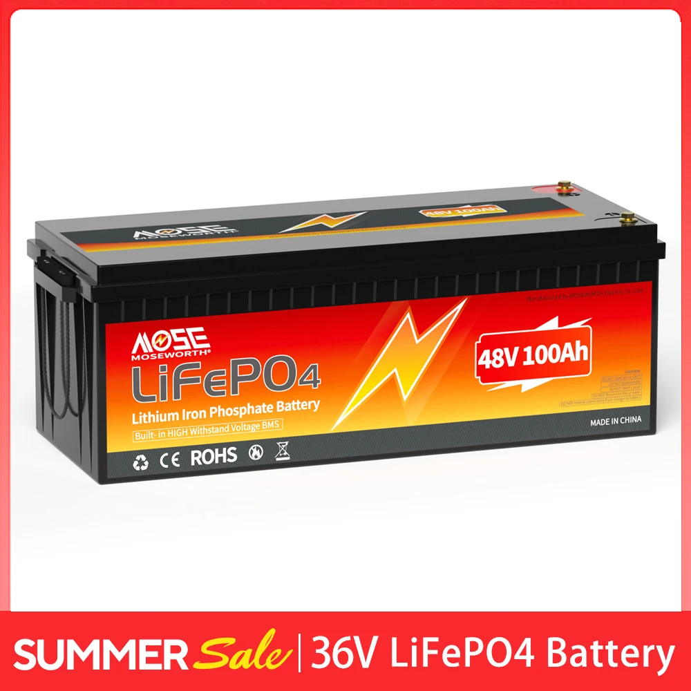 48V 100Ah LiFePO4 Battery Pack 51.2V Lithium Iron Battery 6000+ Cycles for Golf Cart Home RV Solar Off-Grid 48V LiFePO4 NO Tax