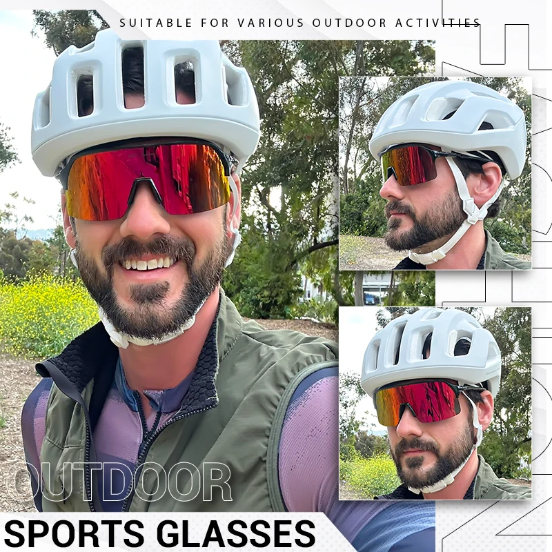 Kapvoe New Cycling Sunglasses Driving Bicycle Eyewear Cycling Glasses Men Women Road Mountain Bike Outdoor Sport Hiking Goggles