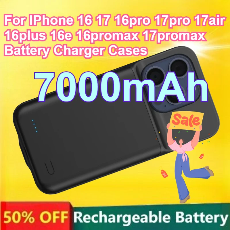 

Battery Charger Cases for IPhone 16 17 16pro 17pro 17air 16plus 16e 16promax 17promax LED Power Display Portable Power Bank