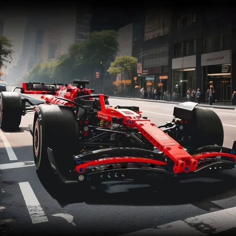 1361PCS Technical 1:8 Scale SF-24 Red  Racing Car Building Blocks Set - MOC Supercar Model Assembly Toy  Birthday Gifts view 6