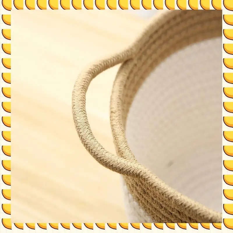 

BAAU Cotton Rope Basket Laundry Basket Blanket Basket Living Room Storage Basket Premium Woven Basket