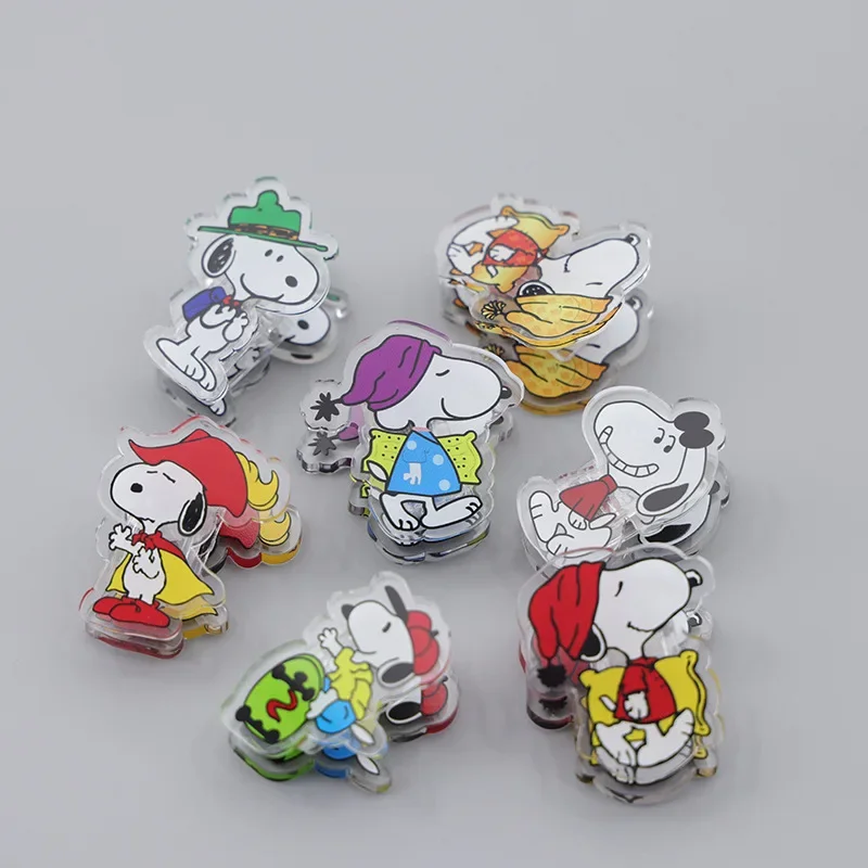 Snoopy Binder Clip Cartoon Test Paper Clamp Students School Binding Acrylic Decoration Kids Cute Office Ticket Stationery Clamps