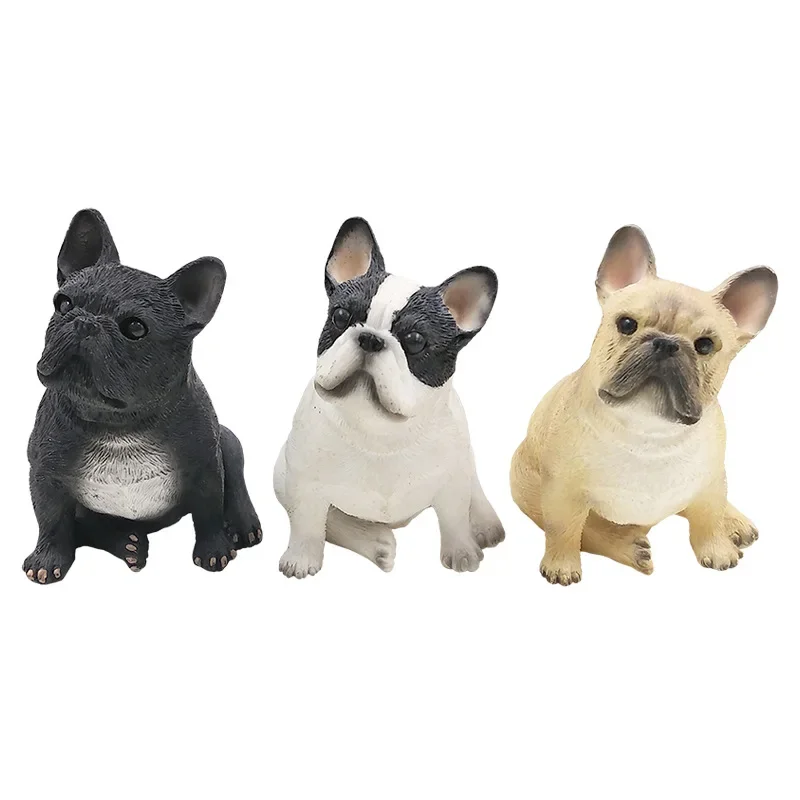 Simulation French dog model French bulldog car ornament French bull resin handicraft