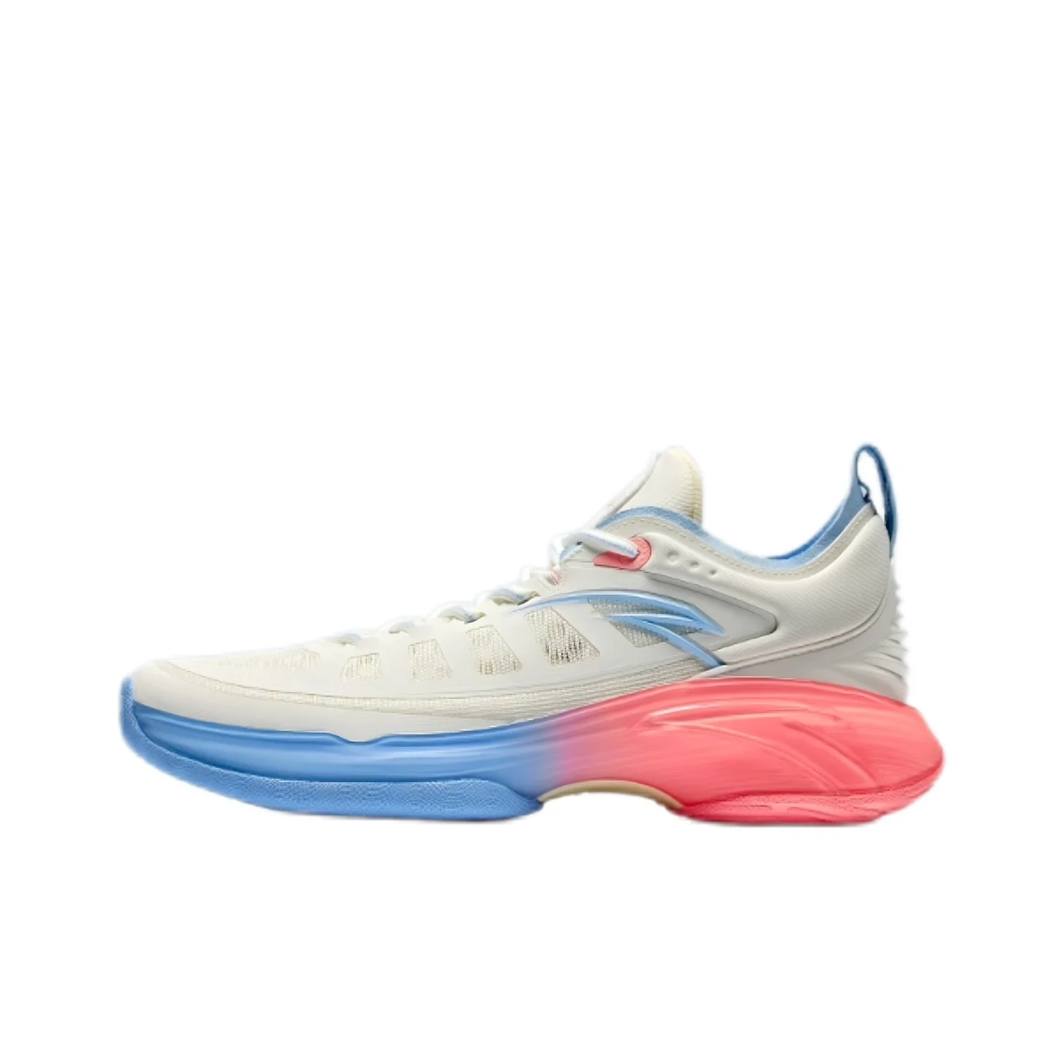 Anta Cushioning Slip Resistant Abrasion Resistant Low top Basketball Shoes Men's White Blue Pink 112441110-6