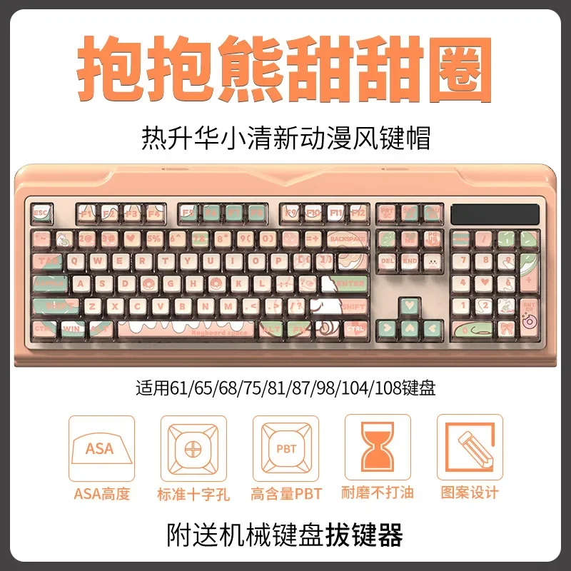 Mechanical keyboard ball cap pudding keycap high content PBT two-dimensional theme wind, keycap