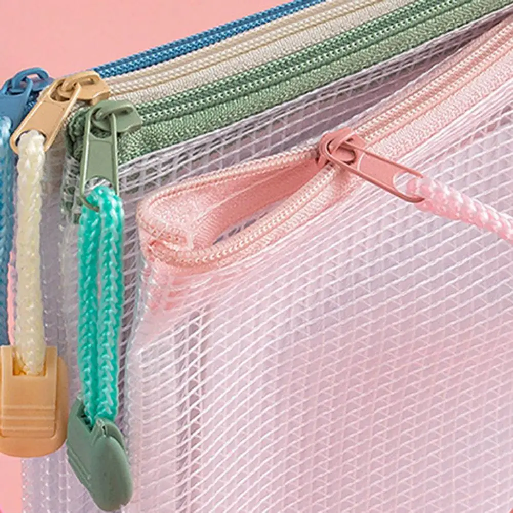 A4 File Bag Large Capacity Storage Files Stationery Carrying Case Transparent Visual Design Portable Student Document Organizer