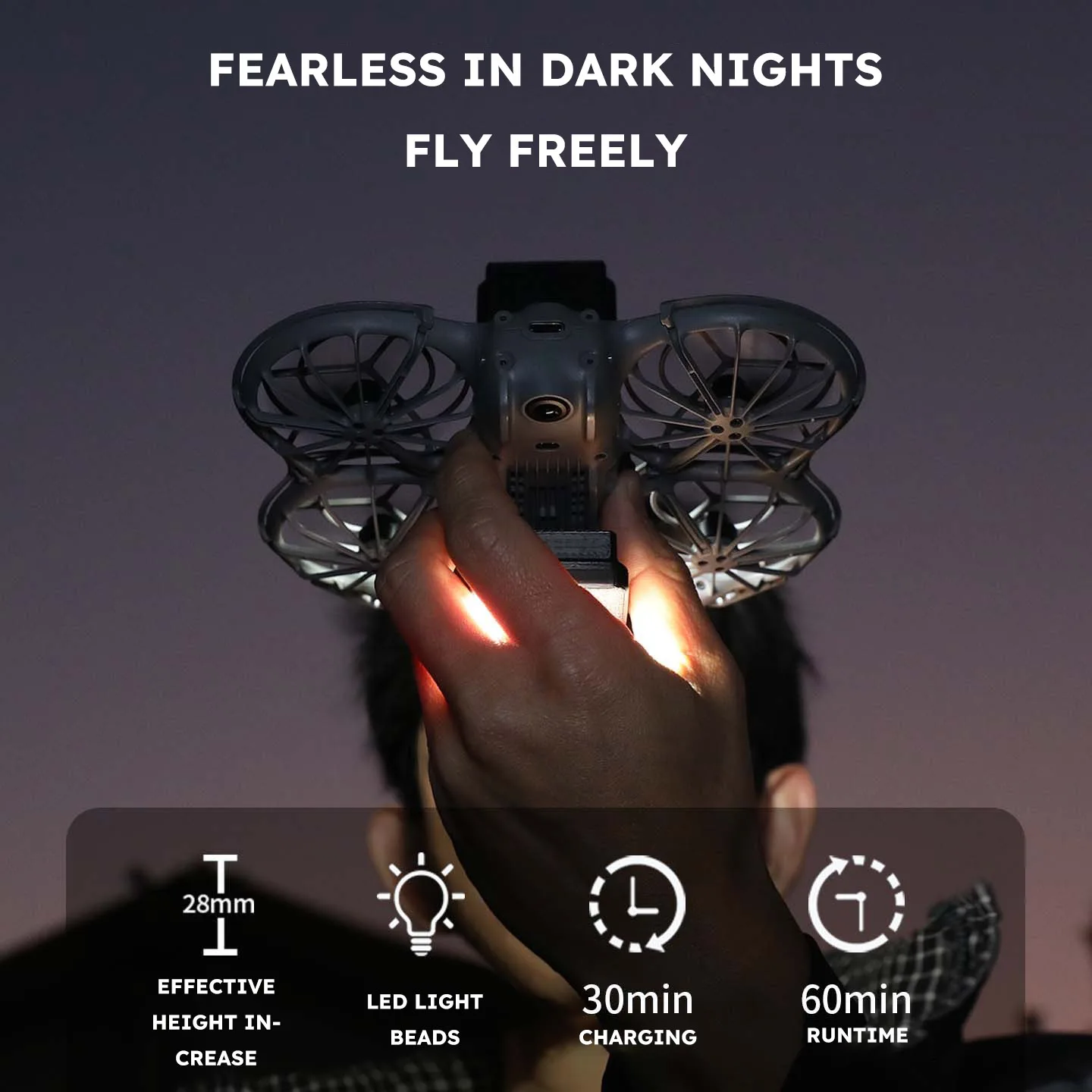 For DJI Neo 2 Night Flight Light Nighttime Illumination HD Aerial Photography Warning Signal Light Drone Lighting Accessories