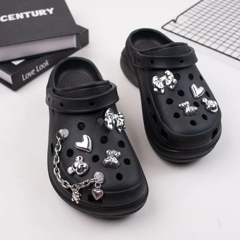 Fashion Trends Shoe Charms DIY Acrylic Cartoon Bear Decoration Buckle for Hole Shoe Charm Accessories Kids Party Girls Gift