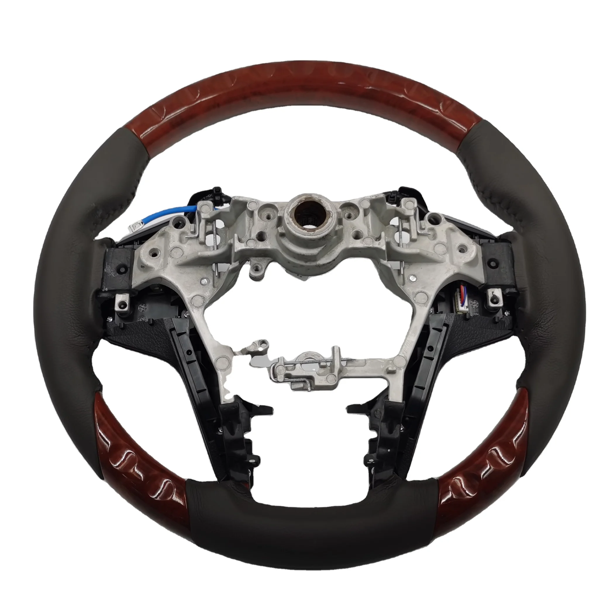 Customized Wood And Carbon Fiber Steering Wheel For Toyota Innova