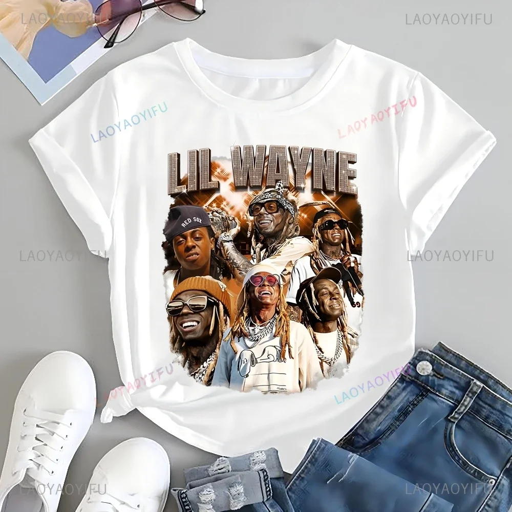 Songwriter LIL WAYN Rapper Loose Short Sleeve T-shirt LIL WAYN Neutral Trend Harajuku Unisex Shirt Graphic Oversized T-shirt