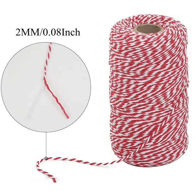 100 m/rolka 2mm bawełna piekarze sznurek sznurek bawełniany pakowanie String Rope dla DIY rzemiosło pieczenia rzeźników opakowanie na prezent na