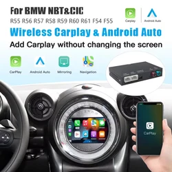 Wireless CarPlay Android Auto for BMW Mini R55 R56 R57 R58 R59 R60 R61 F54 F55 Clubman Countryman Hardtop John Cooper F56 F57
