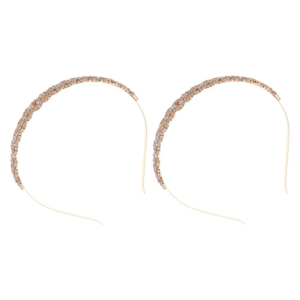 

2Pcs Rhinestone Wedding Headpiece For Women Wedding Accessories Bridal Headwear Women Silver Metal Headdress Durable Lightweight