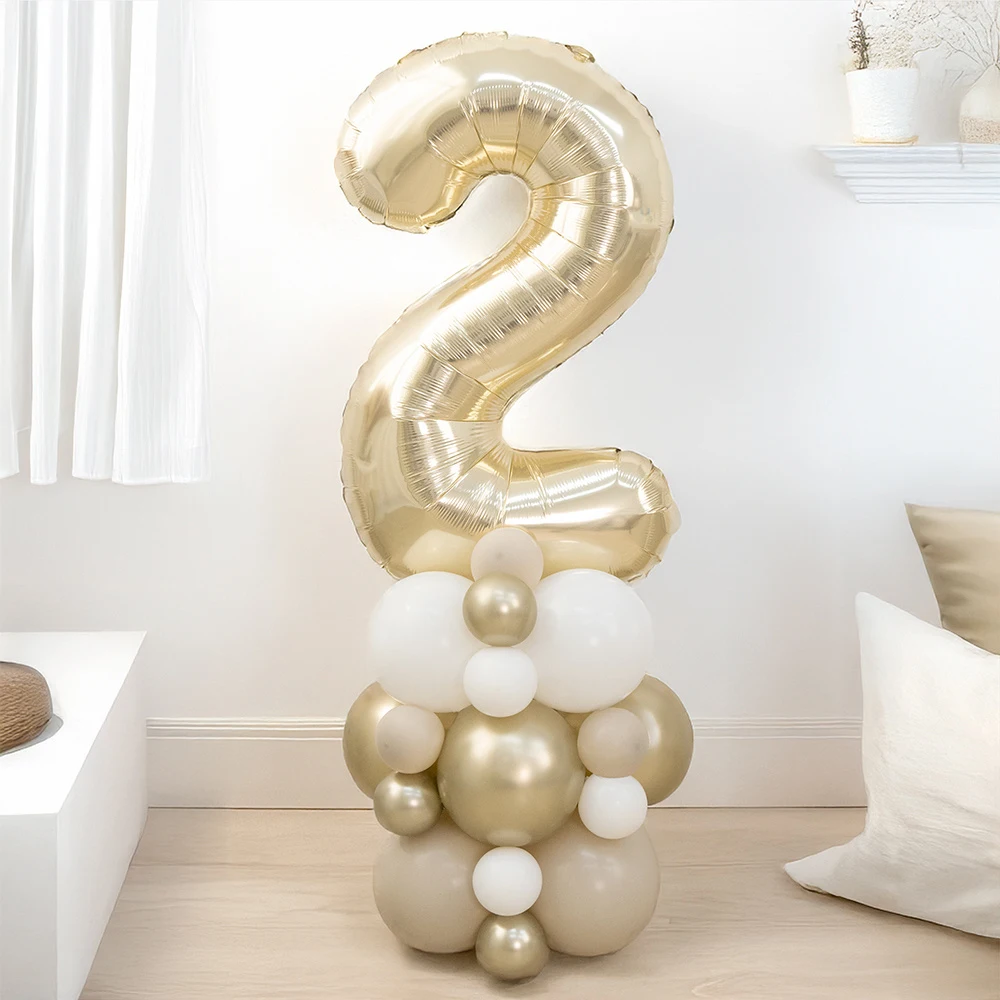 Platin-Nummern 0-9 Aluminium-Ballon-Set Geeignet zur Dekoration von Geburtstagen und Jubiläen