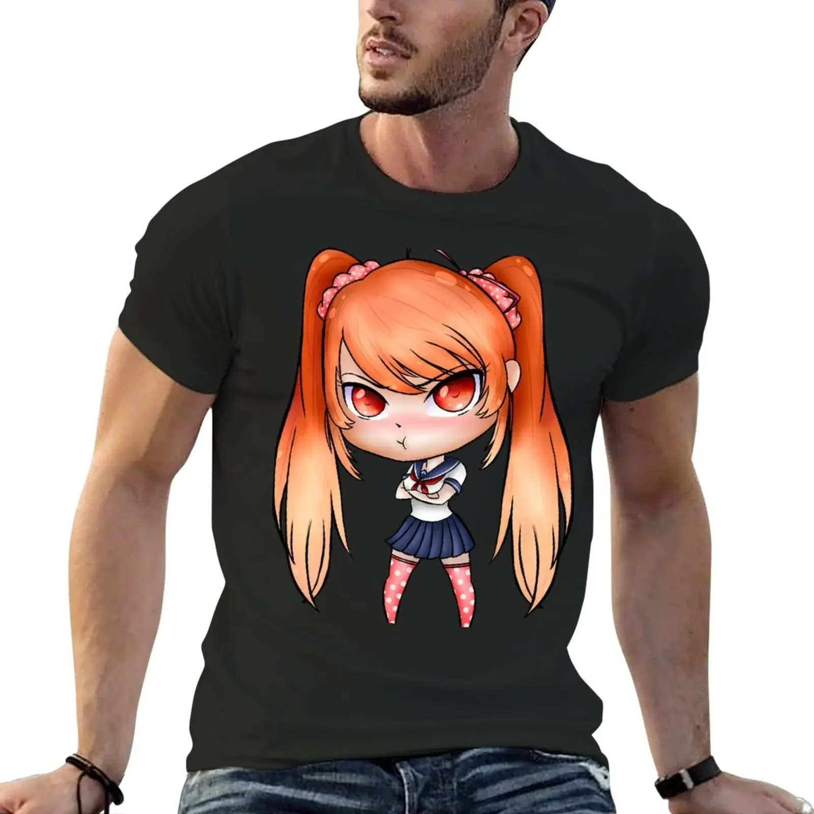 Yandere Simulator - Chibi Osana Najimi (Uniform 1) T-Shirt boys animal print shirt sweat shirts t shirts men