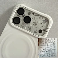 Pegatinas de perro con grafiti de dibujos animados coreanos para IPhone 17, funda de teléfono con cámara, calcomanía DIY, Mini decoración de uñas de cachorro Kawaii para niña