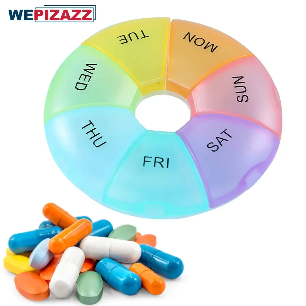 

Weekly Pills Organizer Arthritis Friendly, BPA Free Travel 7 Day Pill Box Case Large Compartment To Hold Vitamins, Cod Liver Oil