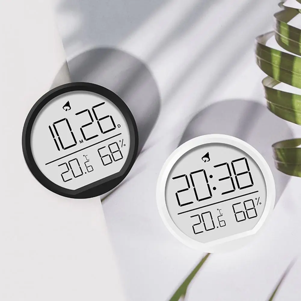 Digital Alarm Clock Modern Alarm Clock with Time Temperature Humidity Display Stylish Wall Clock for Home Office Decor Bedroom