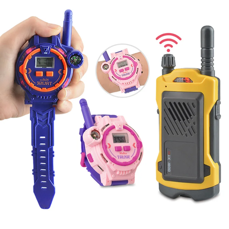 Kids Walkie Talkie 2PCS Handheld Phone Interphone USB Wireless Charging Multifunction Children Walkie Watch Children Toys Gifts