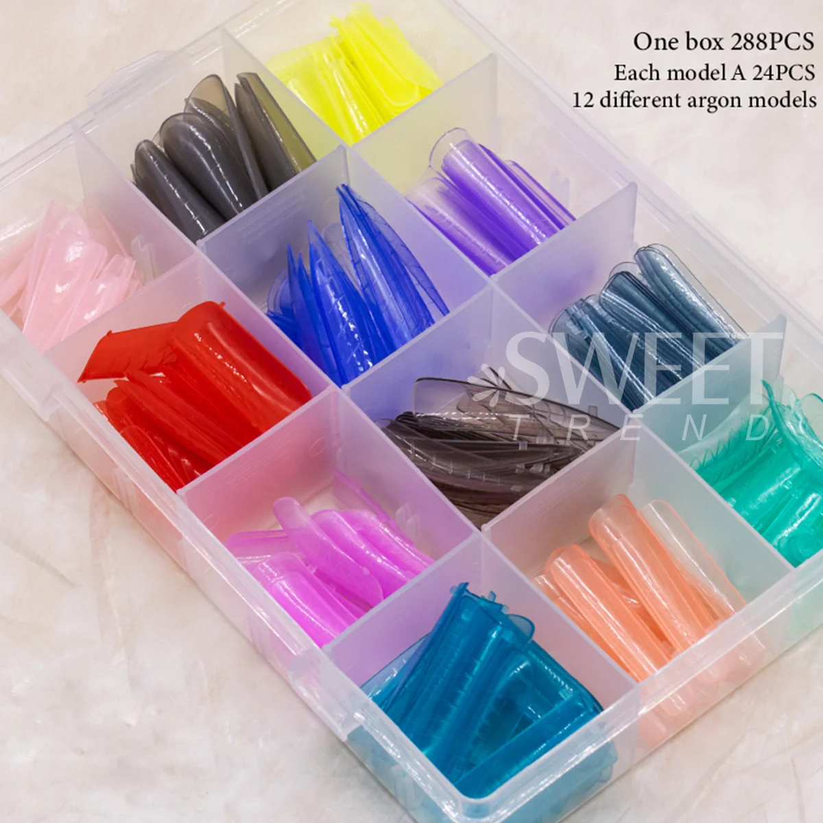 288 pièces Extension double Nail Art forme moules mixte amande cercueil Stiletto forme carrée couverture complète acrylique Construction constructeur outil