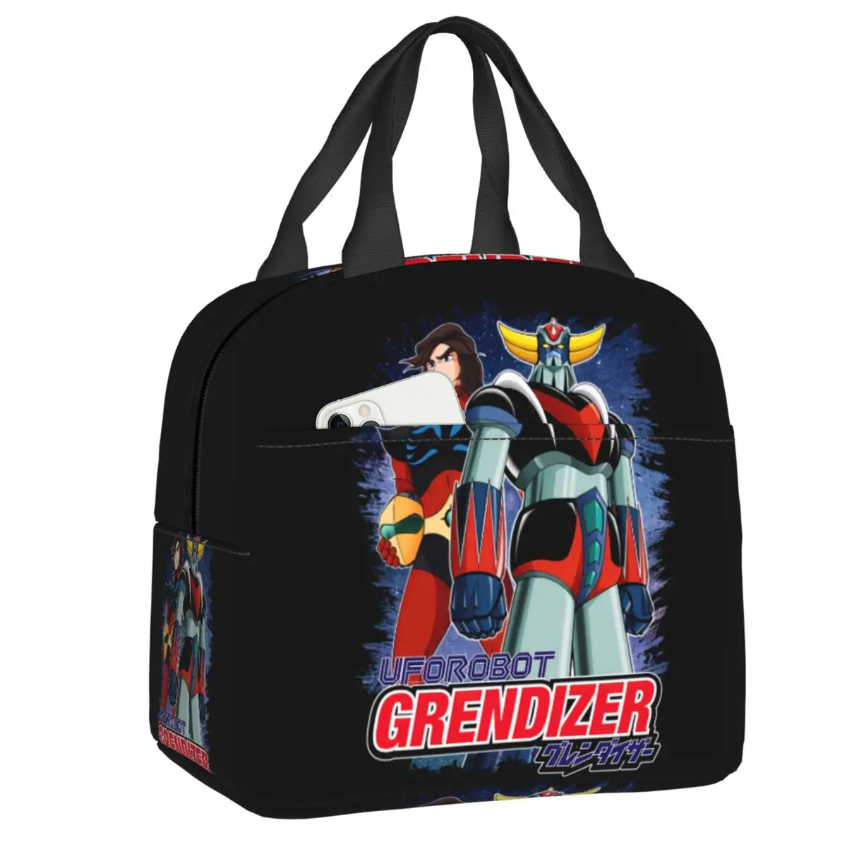 Goldorak Grendizer Actarus Insulated Lunch Bag for Picnic UFO Robot Goldrake Leakproof Thermal Cooler Bento Box Women Children