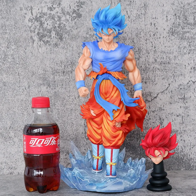 

Anime Son Goku Action Figure 32cm Dragon Ball Z Figuras with Two Heads DBZ Super Saiyan Model Figurine Peripheral GK Statue Gift