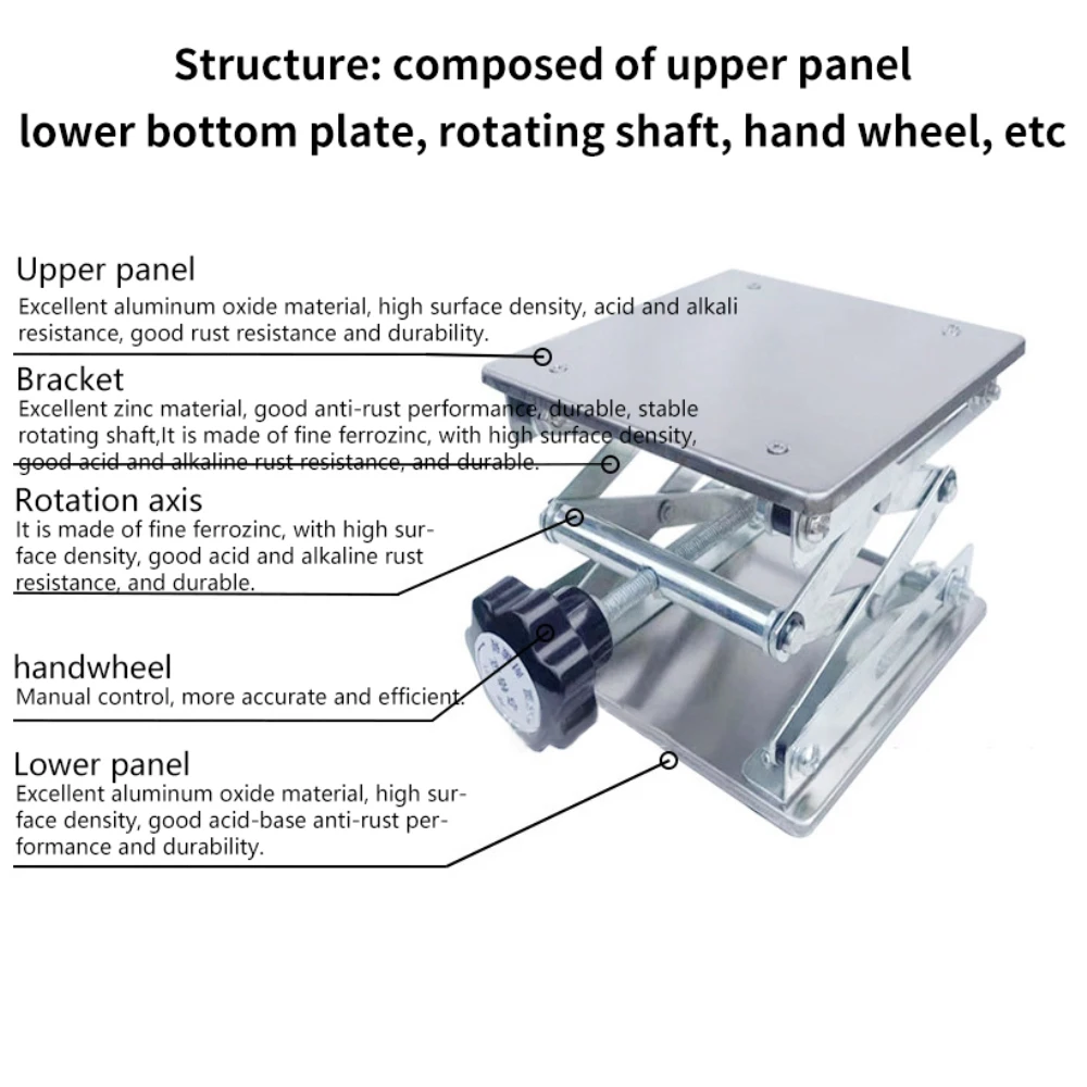 Mesa de aço inoxidável para madeira, laboratório de gravura, elevação Stand Rack, bancos de madeira, 200x200mm, 1 PC, 2 PCs, 3PCs