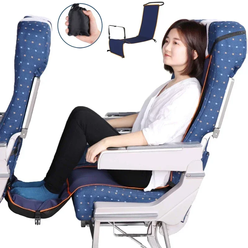 Portable Airplane Foot Rest Hammock in Plane High Speed Train Bus Car Adjustable Footrest Hanger Travel Children Sleep Hammocks