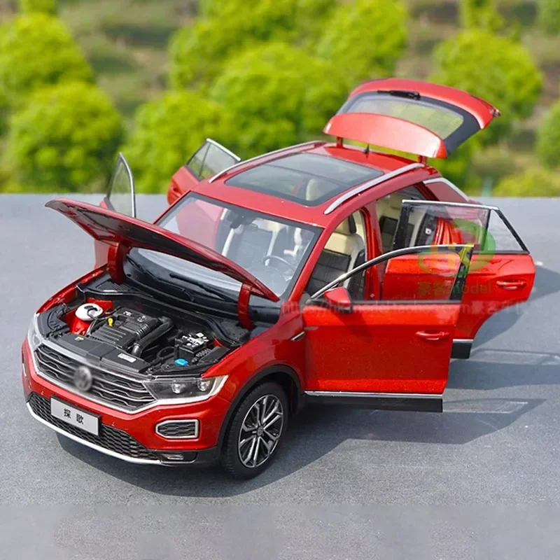 1:18 Scale T-ROC 280STI 2018 Red Simulation Alloy Car Model Collectible Decoration Display Boy Gift Toys