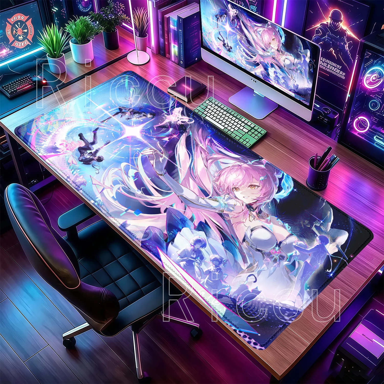Mouse Pad Aemeath Gaming Wuthering Waves HD Printing Keyboard Offices Accessories Overlock Desk Mat Non-slip 400x900mm Mousepad