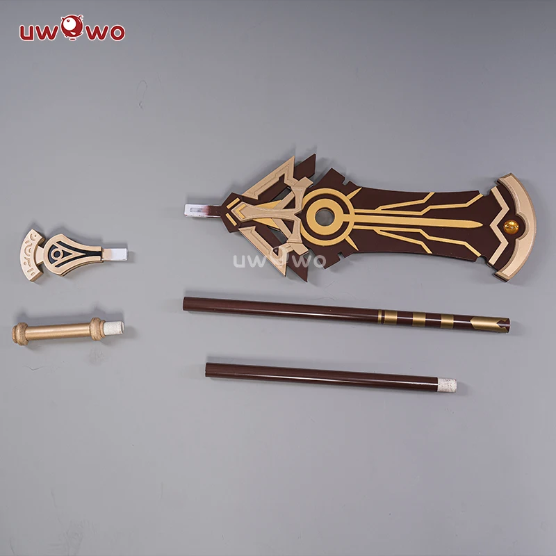 In Stock UWOWO Cyno Cosplay Sword Weapon Prop Game Genshin Impact Cosplay Props Polearm Cyno Detachable Staff Of Scarlet Sands