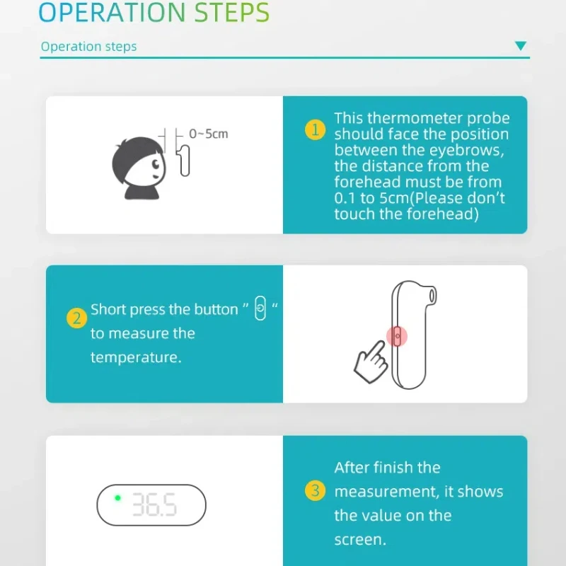 AIQUE Médico USB Recarregável Digital Termômetro Frontal Eletrônico Sem Contato Clínico Sem Contato Temperatura Corporal Crianças