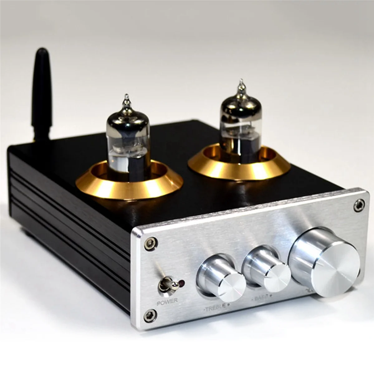 Imagem -05 - Buffer Hifi Tube Preamp Amplificador Pré-amplificador Estéreo Treble Bass Ajuste de Tom Prata Bluetooth 4.2 6j5 Pcs