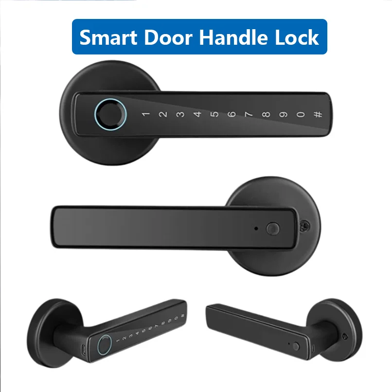 

Smart Door Lock APP/Password/Fingerprint/Key Unlocking Electronic Lock Indoor Door Handle Lock for Bathroom Bedroom Home Locks