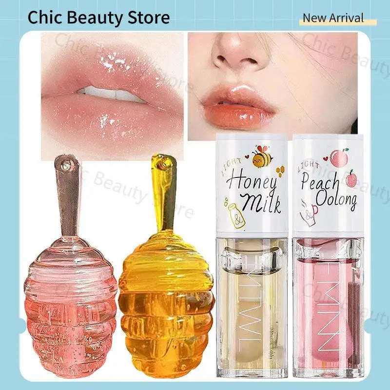 

Transparent Honey Pot Lip Oil Lip Gloss Lip Balm Hydrating Lip Balm For Lip Care Moisturizing Clear Lip Oil Liquid Lipstick