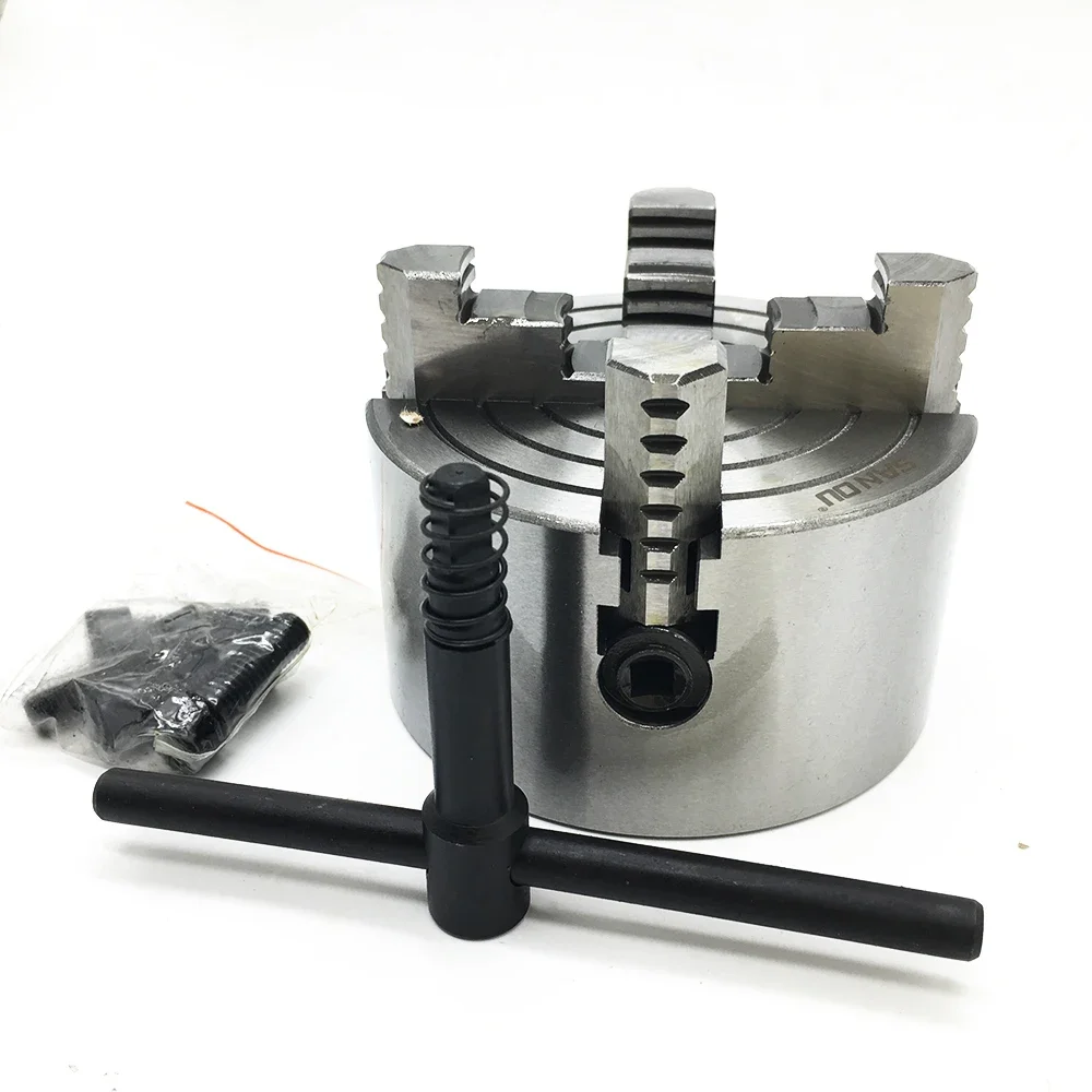 SANOU-K12-100 de mandrin de tour 100mm 4 en effet, pièces de tour à 4 mâchoires, métal à centrage automatique trempé pour mandrin CNC 1 jeu de travail de calcul de fraisage