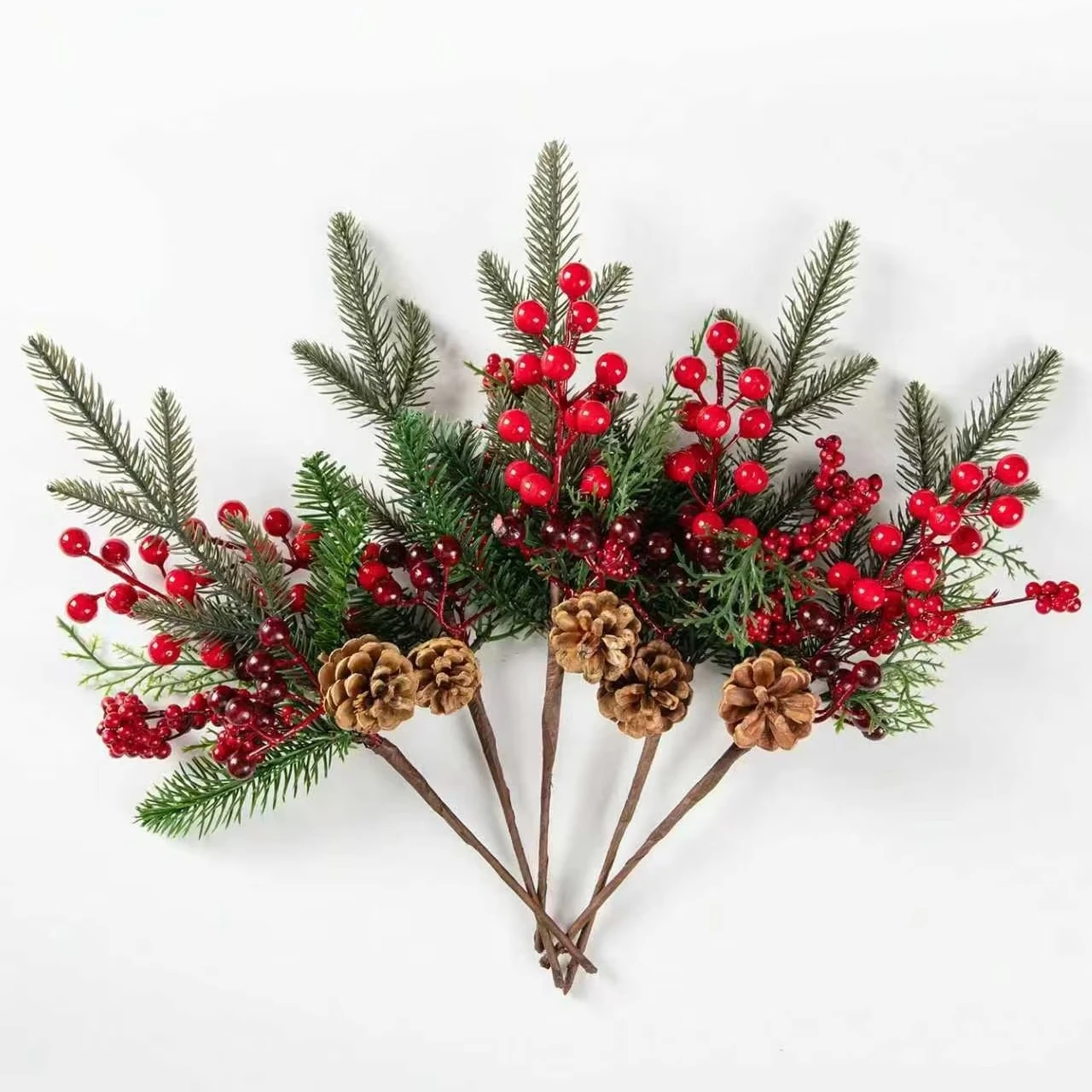Artificial Plants Red Fruit Branch Christmas Tree New Year Home Vase Table Decoration Outdoor Garden Bonsai Wedding DIY Gift Box view 6