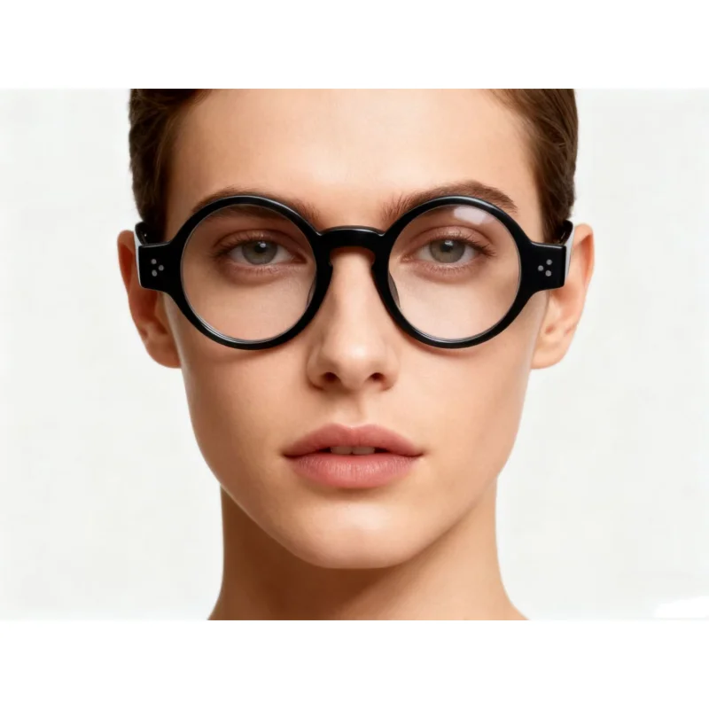

Men Glasses Frame Fashion Thick Acetate Round Reading Glass Myopia Eyewear Handmade Optics Women Prescription Eyeglasses