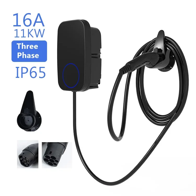 11KW wall mounted ev car charger electric vehicle charging station 16A home ev charger type 2