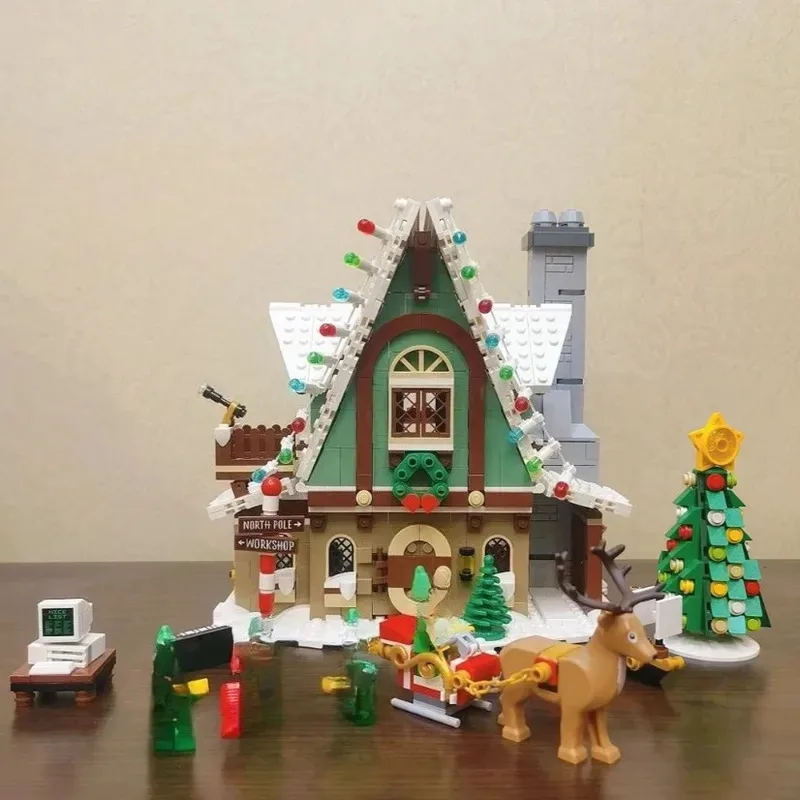 

В наличии: 1197 штук рождественских эльфийских строительных блоков Magic House, креативные сборные игрушки, подходящие для детей и друзей,