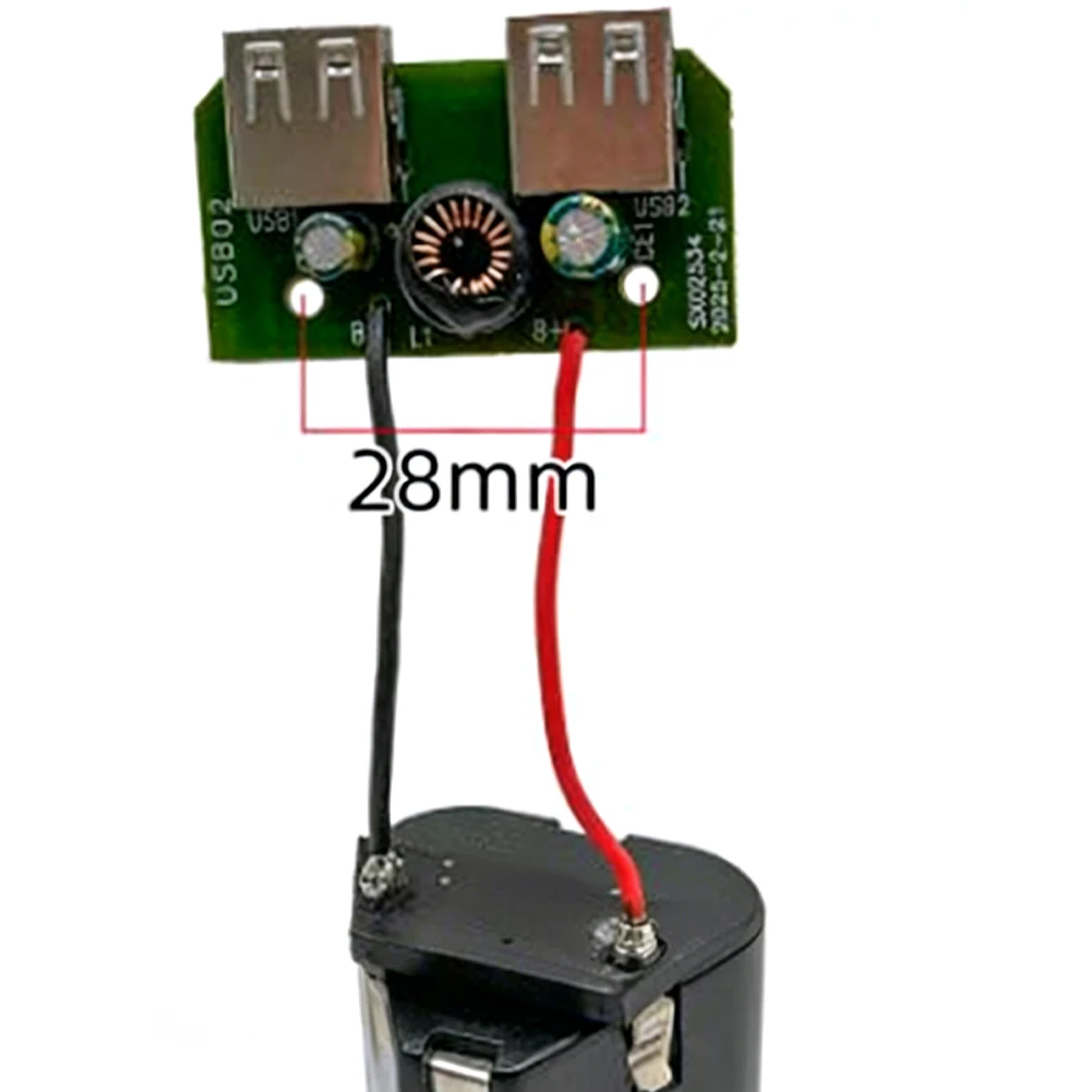 12V DC For Battery Adapter with Dual USB 5V Output for For mobile Phones Compact Design 45 x 23.7mm Dimensions
