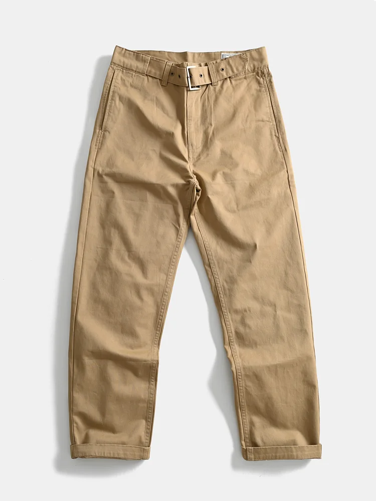 

Retro Pure Cotton Waed Loose Straight Casual Pants Men's American Sle Outdoor Workwear Long Trousers Autumn Season