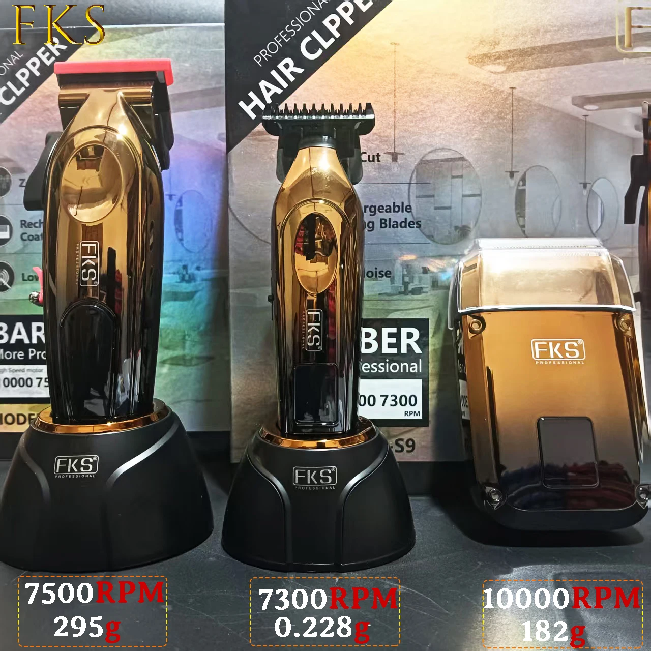 

FKS S9 Pro Hair Clipper Trimmer Head Shaver Kit 0 Gap Cutting 10000RPM Motor Barber Set