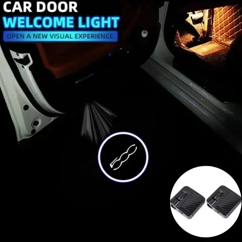 

2pcs Led Emblem Lamp Car Door Lights Luces Projector Accessories for Fiat 500L 500x Ducato Tipo Panda Bravo Doblo Stilo Freemont