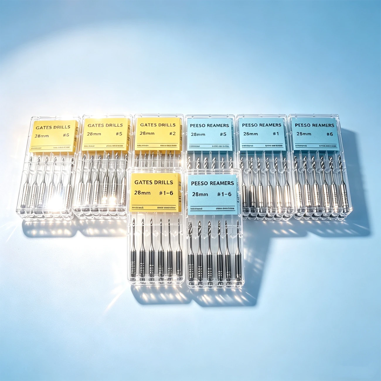 1Box(6pcs) 28mm 32mm Dental Peeso Reamer Gates Drills Instrument Largo Drills Burs Endo Files Engine Use Dentistry Materials