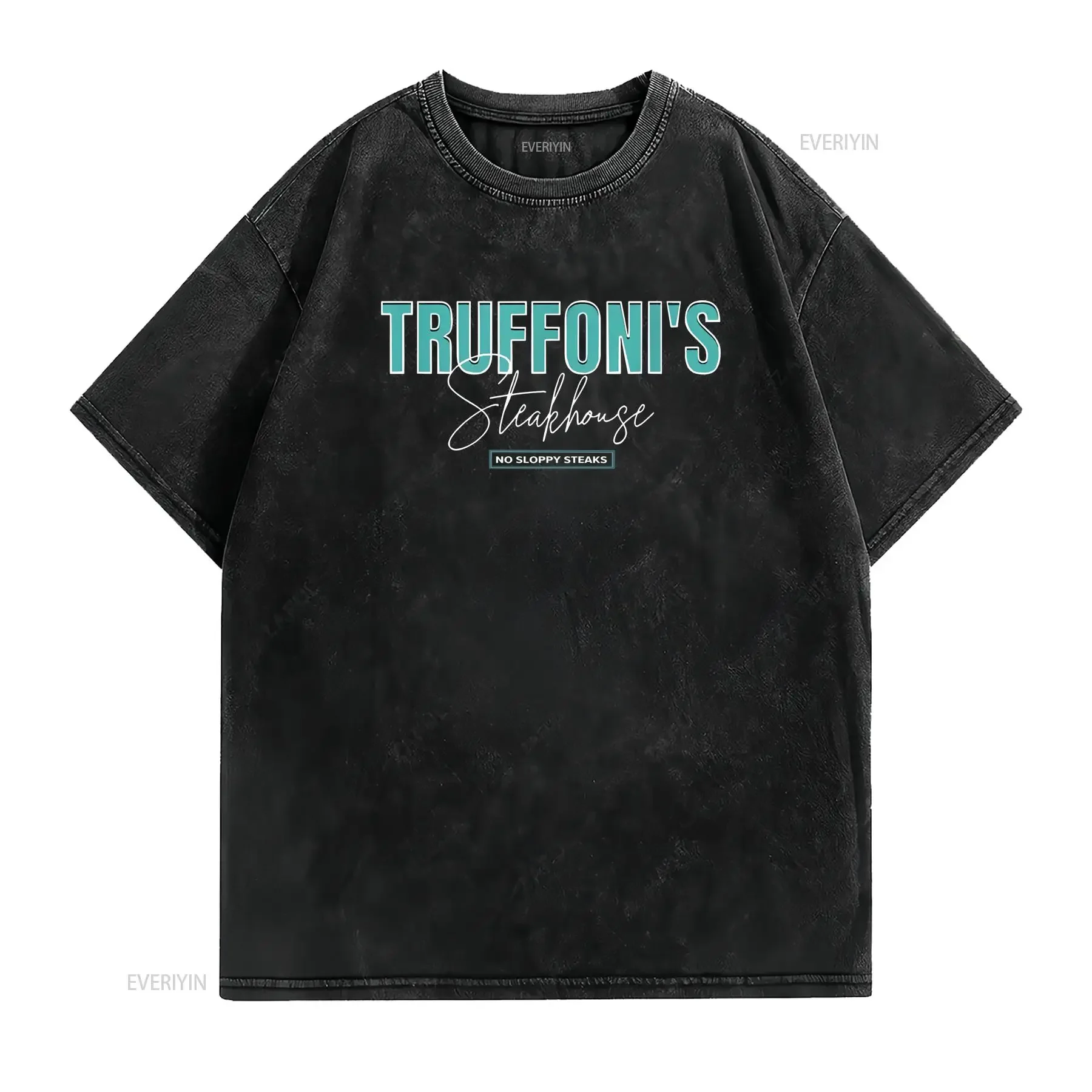 Truffoni s Steakhouse I think you should leave T Shirt vintage Washed Soft Comfortable Unisex Breathable streetwear homme