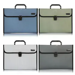 A4 12-pocket Expanding Wallet Paper Holder Document Storage Organizer Bag File Folder Business Briefcase School Stationery